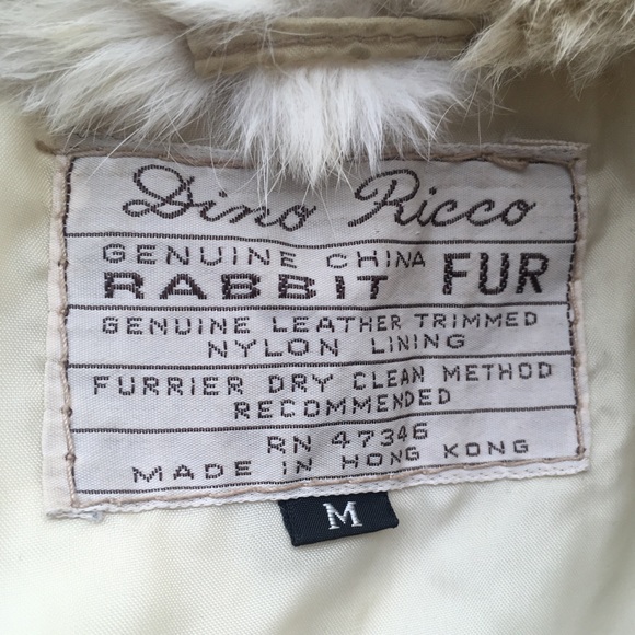 Vintage cream rabbit fur jacket with pockets - Picture 2 of 8